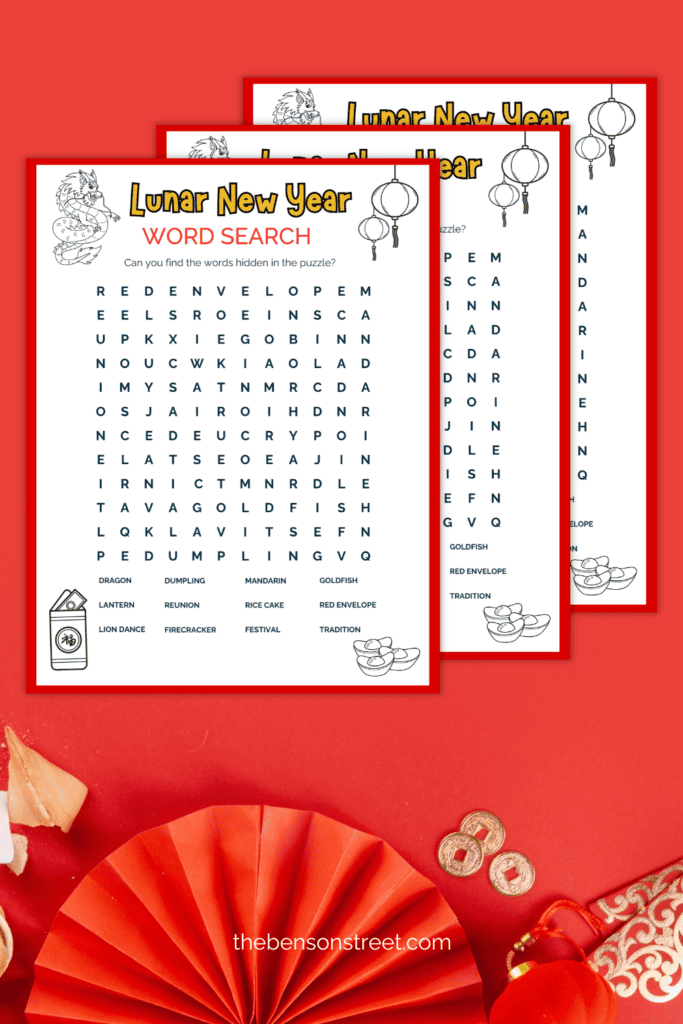 Free to Print Lunar New Year Word Search