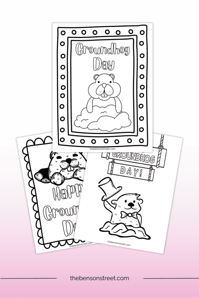 Free to Print and color Groundhog day coloring pages