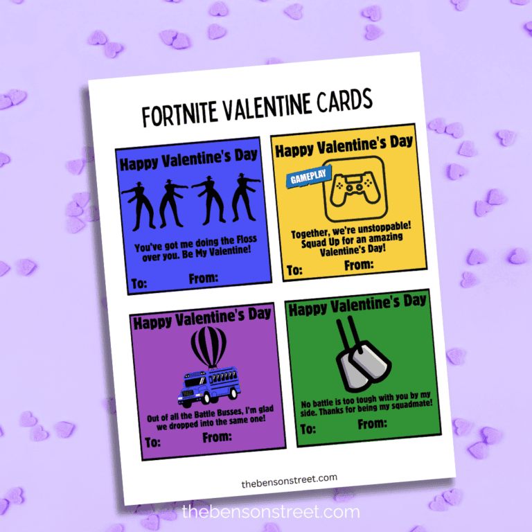 Free to print Fortnite Valentine Cards to share