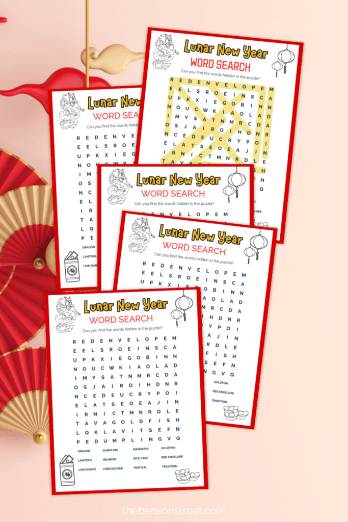 Freebie for Word Search for Lunar New Year