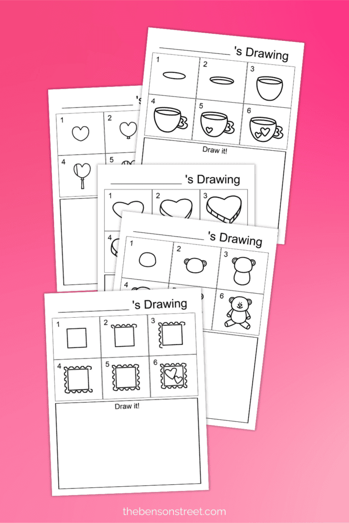 Fun Valentine's Day Activity with easy directed drawing free printables