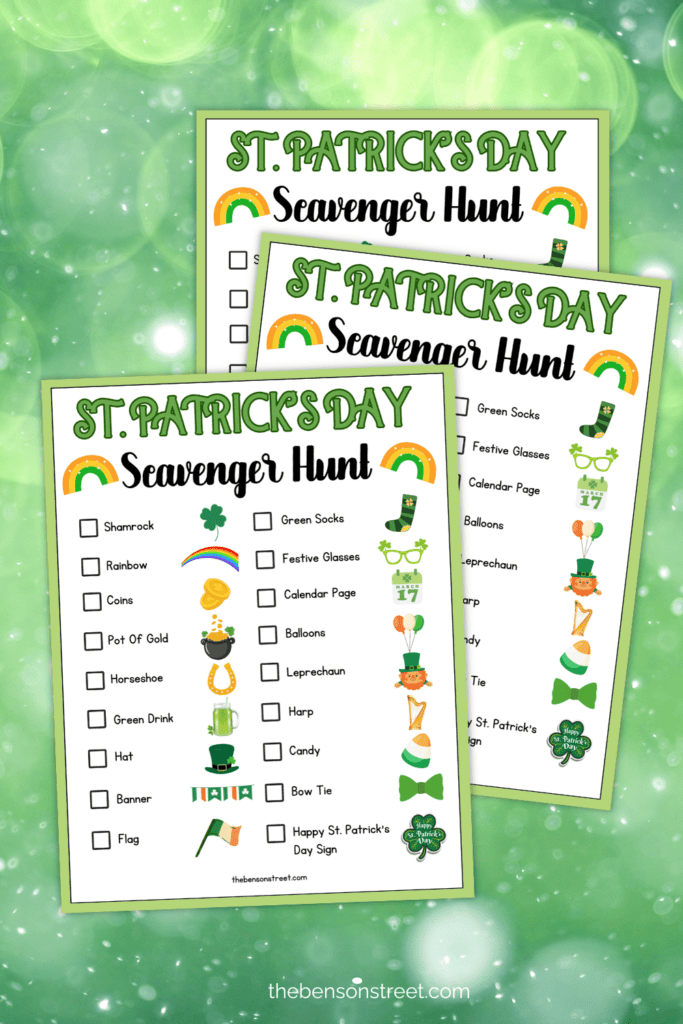 Fun for Kids with a St. Patrick's Day Themed Kids Scavenger Hunt Printable