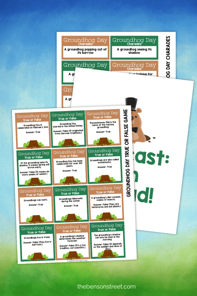 Games to play for Groundhog Day free to print