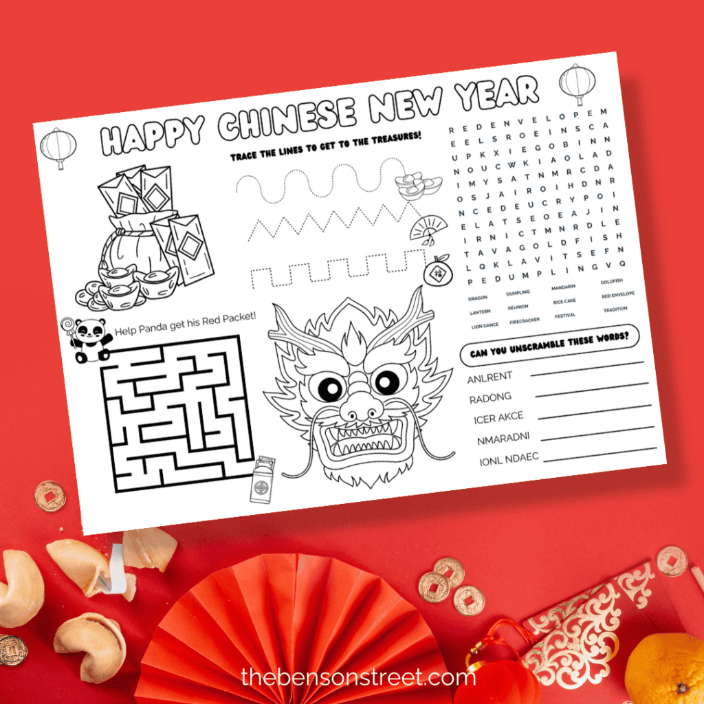 Happy Chinese New Year Activity Placemat