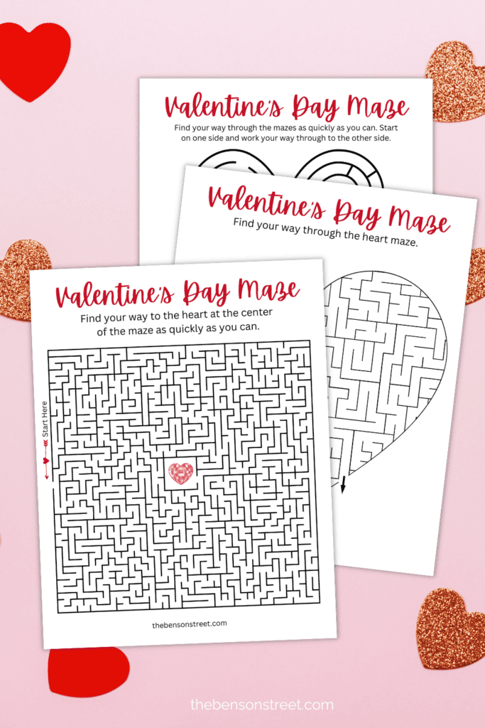 Instant fun for Valentine's Day with three levels of difficulty in Valentine Mazes