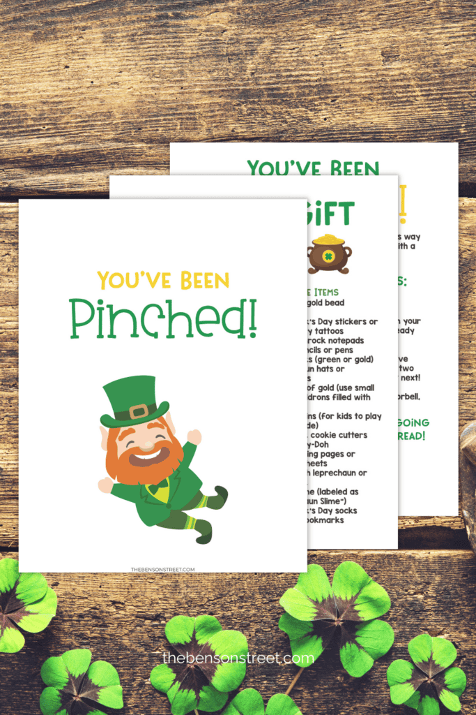 Printable Pages in a stack for a St. Patrick's Day gift