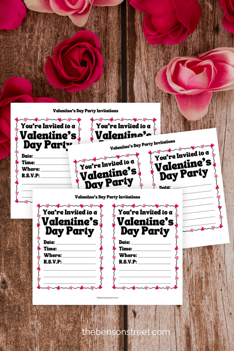 Printable Valentine's Party Invitations template. Print and fill in
