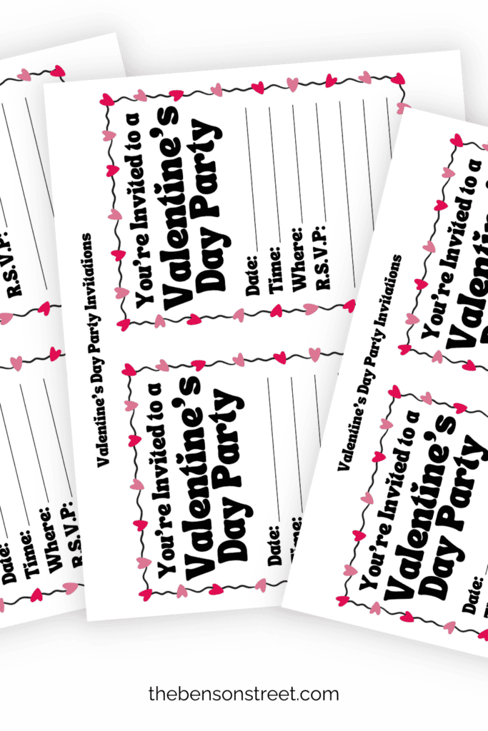 Printable Valentines Party Invitations to download 