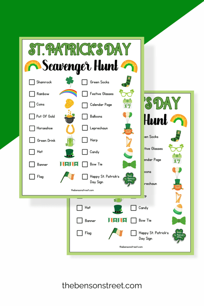 Search and fun Simple St. Patrick's Day Kids Scavenger Hunt