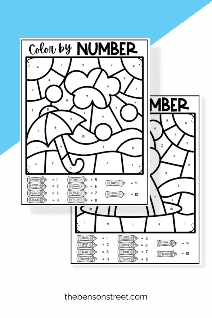 Set of Groundhog Day Color by Number coloring pages