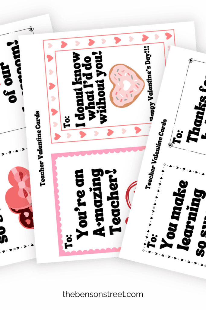 Stack of printable cards to gift for Teachers