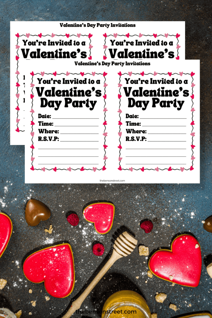 Simple and easy Valentine's Day Party Invitations to print and fill in