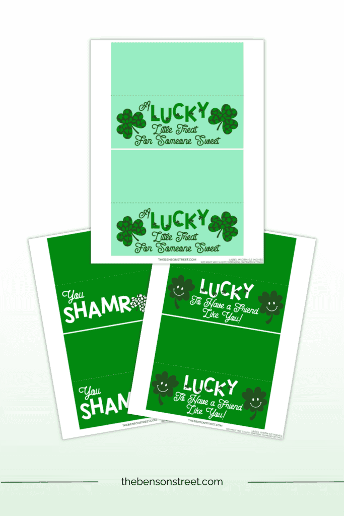 Treat Bag Tag Bag Toppers for St. Patrick's Day
