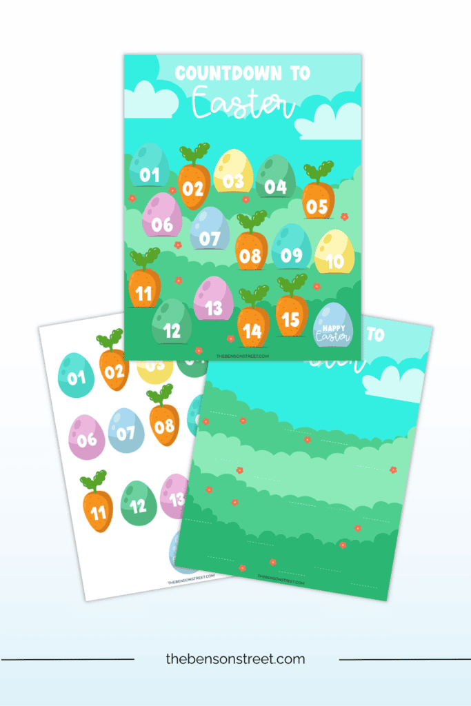 Unique and cute Easter Egg and Carrot Countdown to Easter Calendar