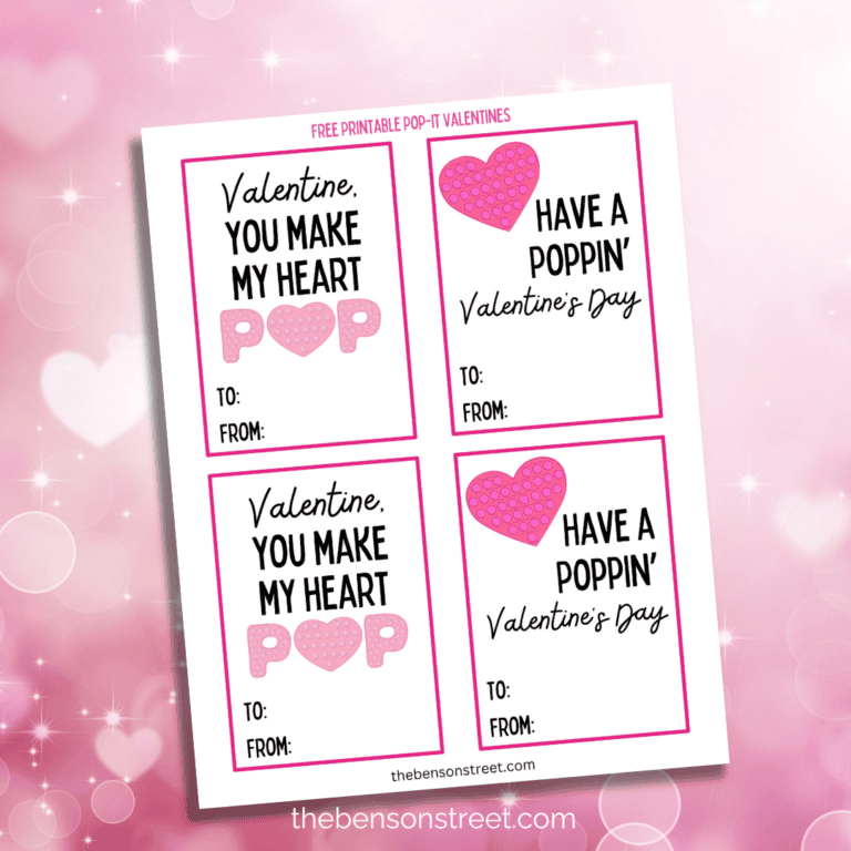 Valentine You Make My Heart Pop Card Free Printable