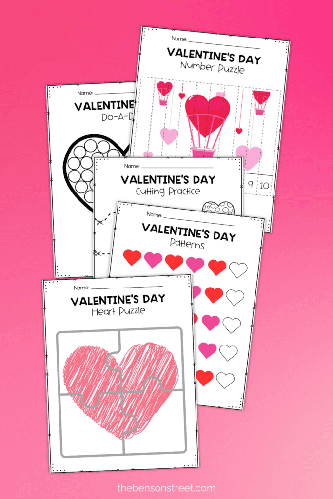 Valentine's Day Free Printable Worksheets Pack