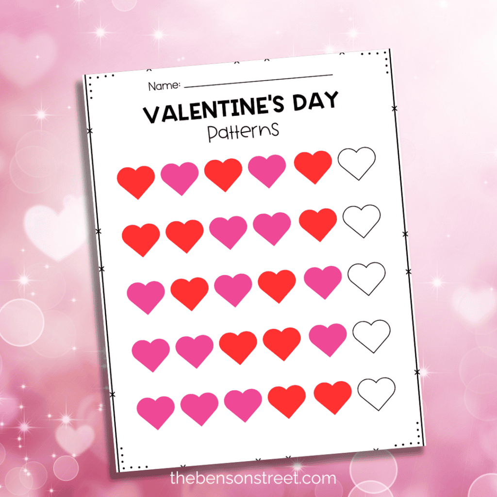 Valentine's Day patterns heart coloring page