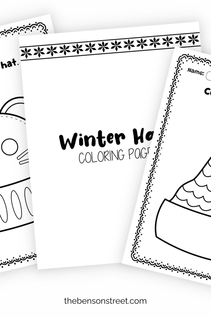 Winter Hat coloring pages set free printable