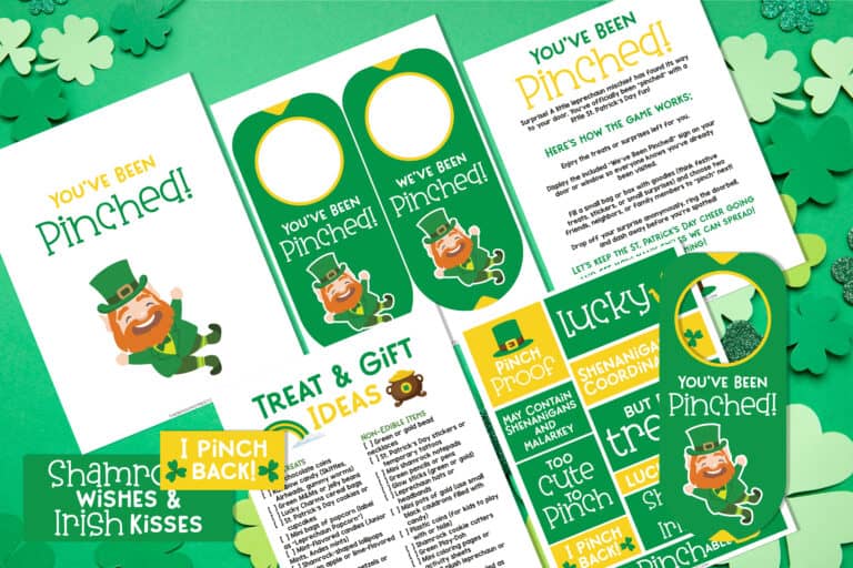 You've been pinched printable pages on a flat lay