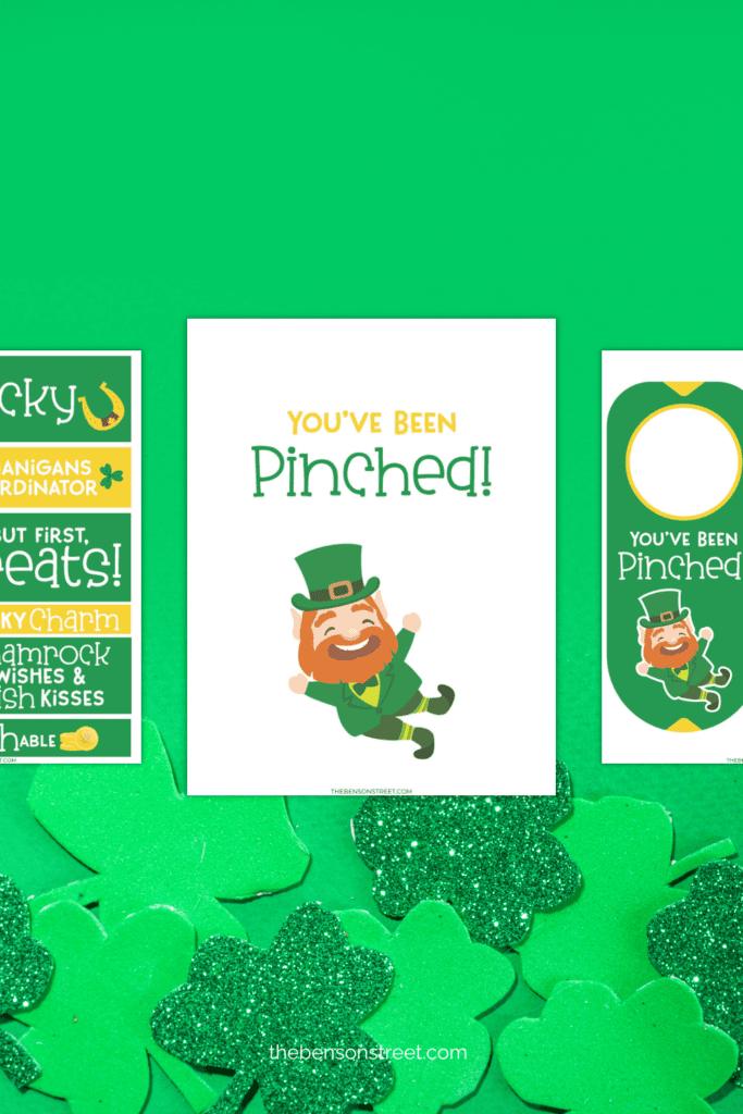 You've Been Pinched Printable Set for St. Patrick's Day fun