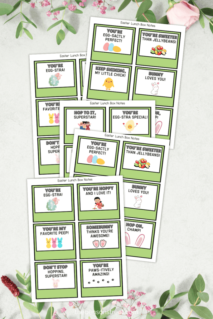 18 Different Free Printable Lunch Box Notes