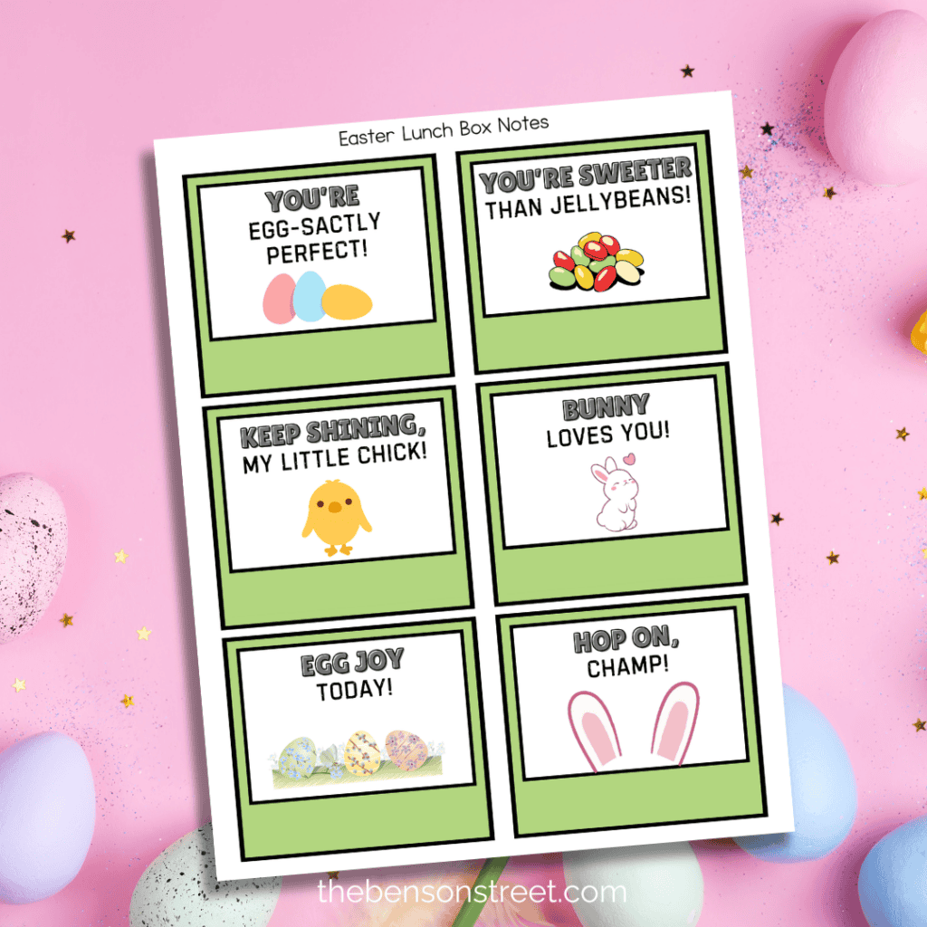 Cute and Simple Easter Lunch Box Notes