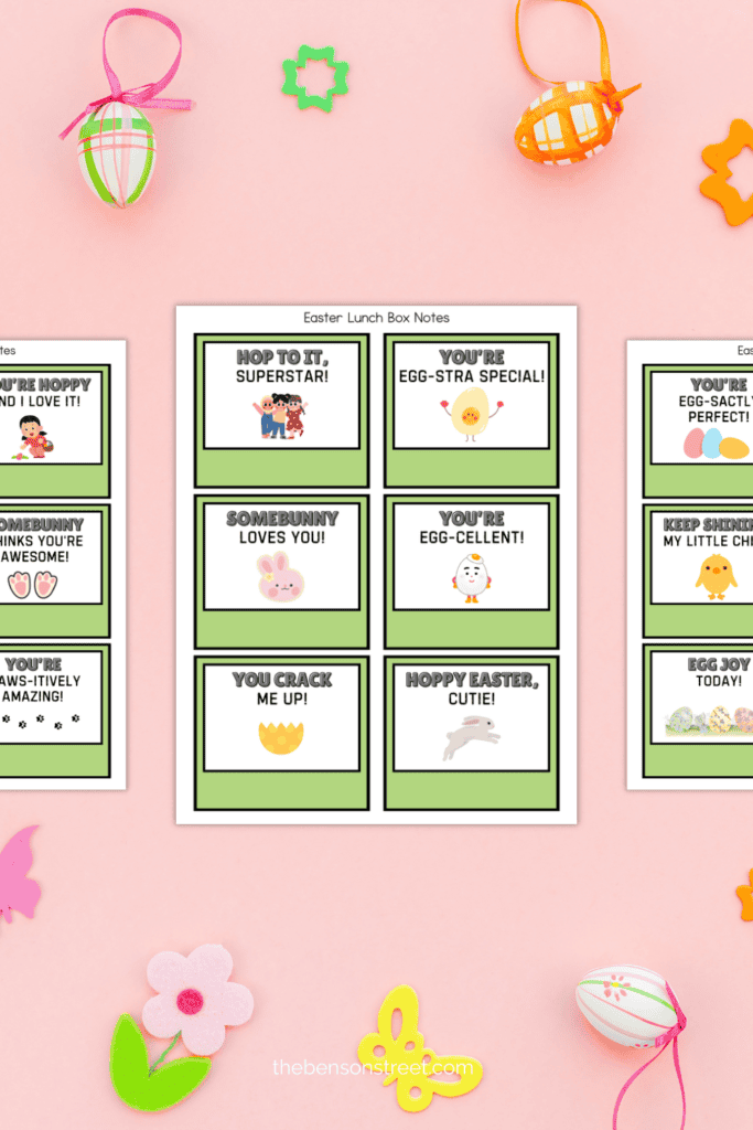 Eater Lunch Box Notes. Print off and pack in a lunch. Free printable easter lunch notes for kids