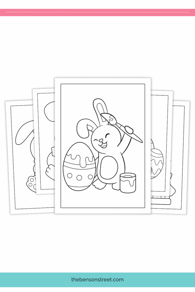 Free Printable Set of 8 Easter Bunny Coloring Pages