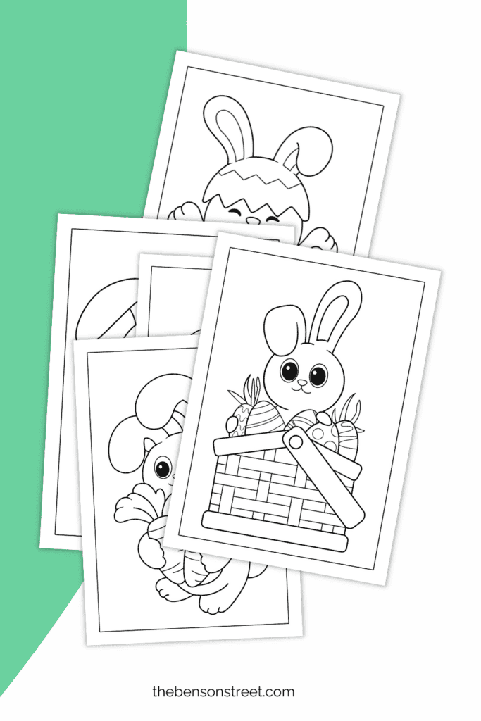 Free Set of 8 Easter Bunny Coloring Pages