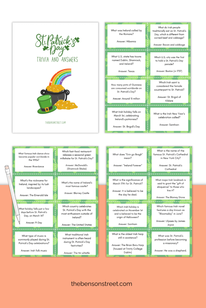 Free St. Patrick’s Day Trivia Questions & Answers Printable