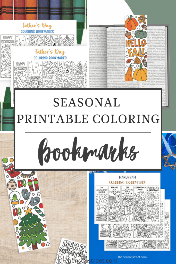 Free printable seasonal coloring bookmarks