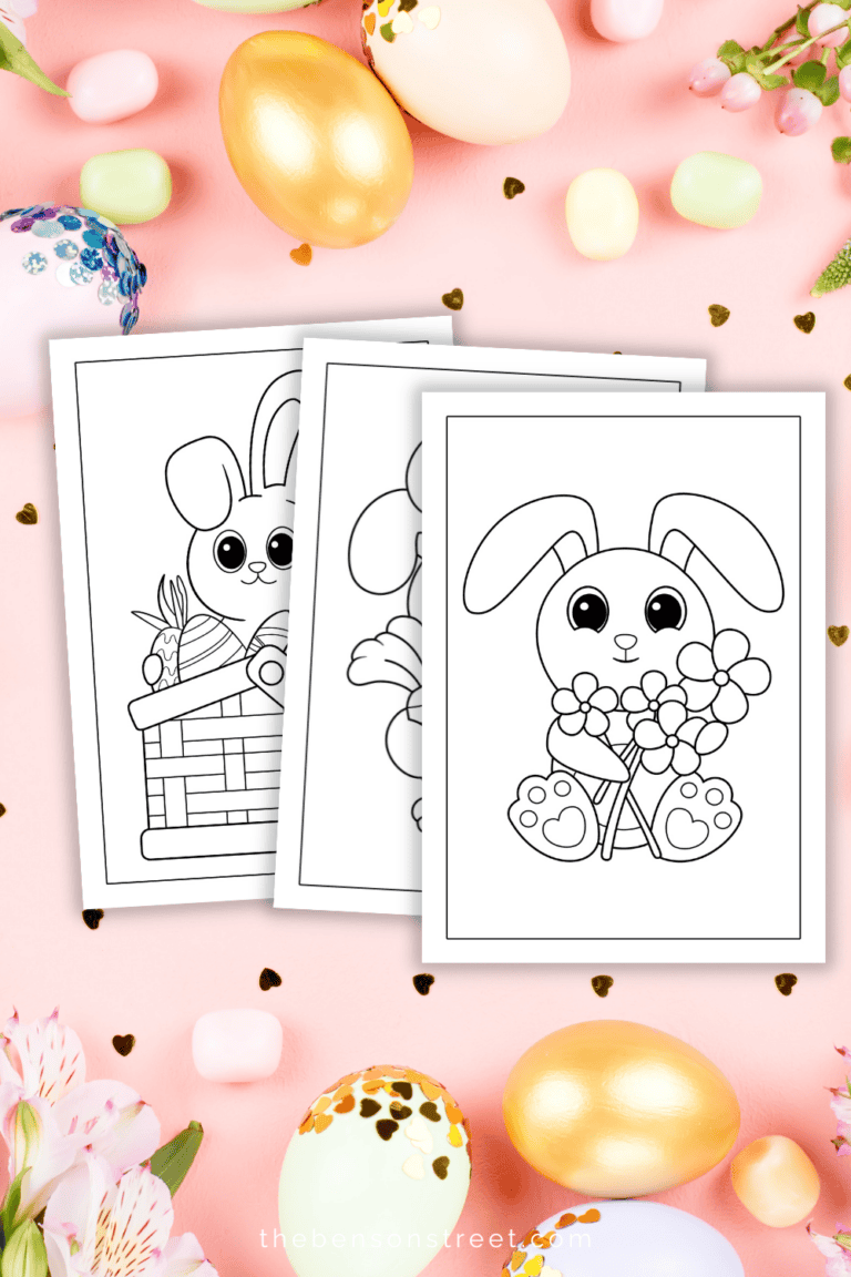 Free to print Easter Coloring Sheets with a variety of bunnies