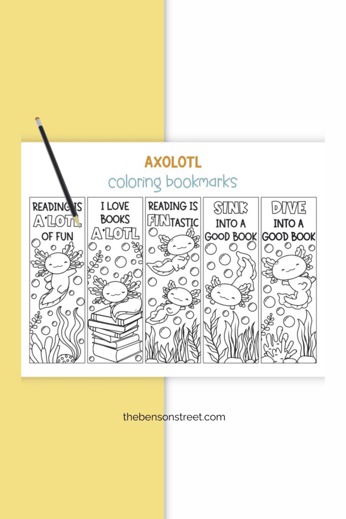 Make your own axolotl bookmarks