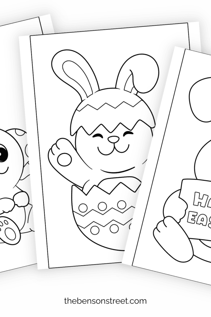 Set of 8 Easter Bunny Coloring Pages
