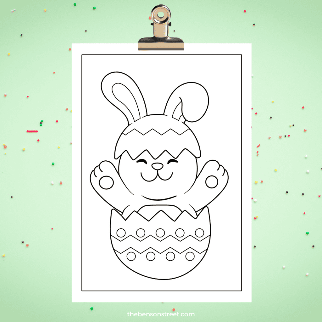 Simple Easter Bunny Coloring Pages to print