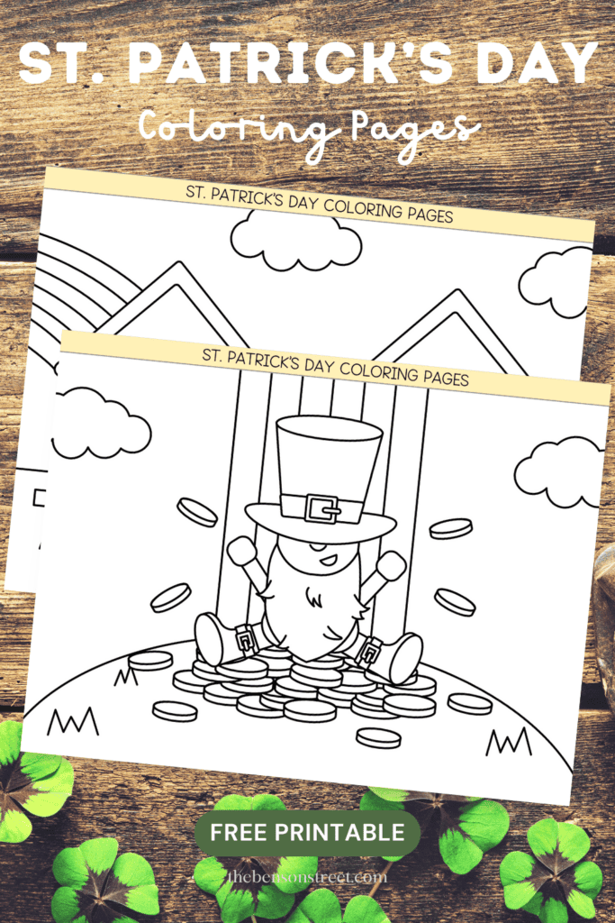 St. Patrick's Day Coloring Pages Free Printable Set of nine coloring sheets