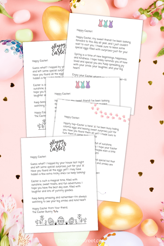 Surprise kids with a letter from the Easter Bunny on Easter Morning with these free printable letters