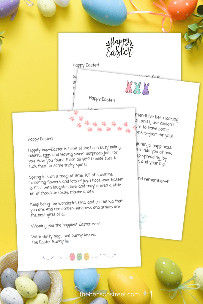 Sweet letters from the Easter Bunny for kids