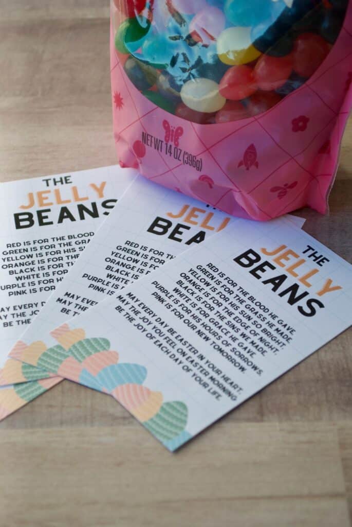 The Jelly Bean Prayer Printed with a bag of jelly beans