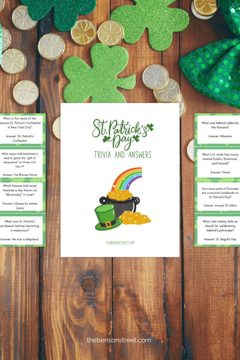 Trivia Questions for St. Patrick's Day Free Printable