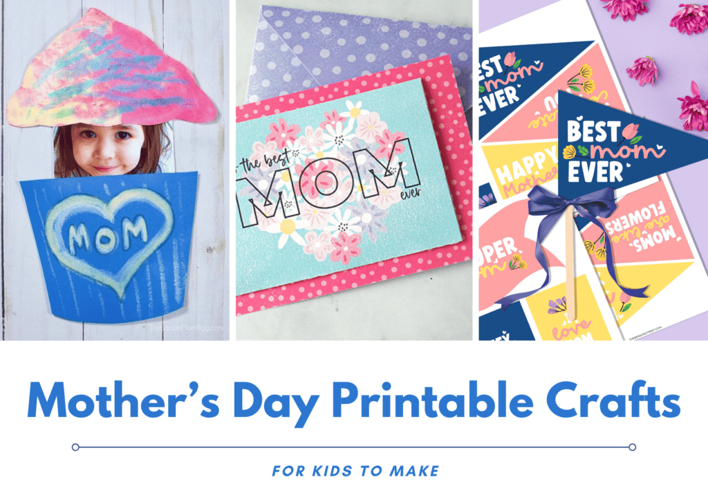 A bunch of free printable Mother's Day Printable Crafts for kids to make