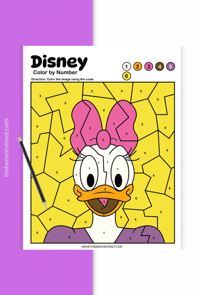 Daisy Color by Number Page Free printable