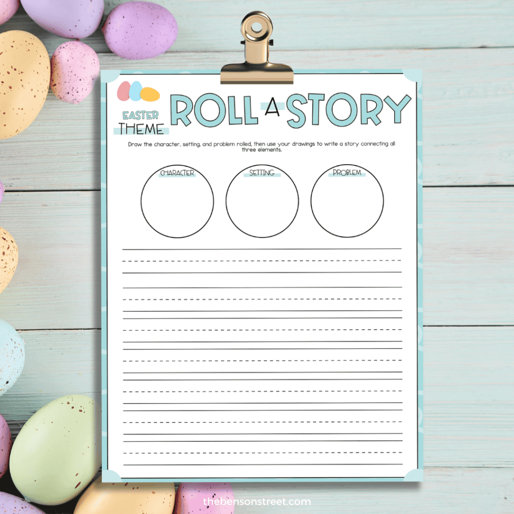 Easter Roll a story game and writing activity