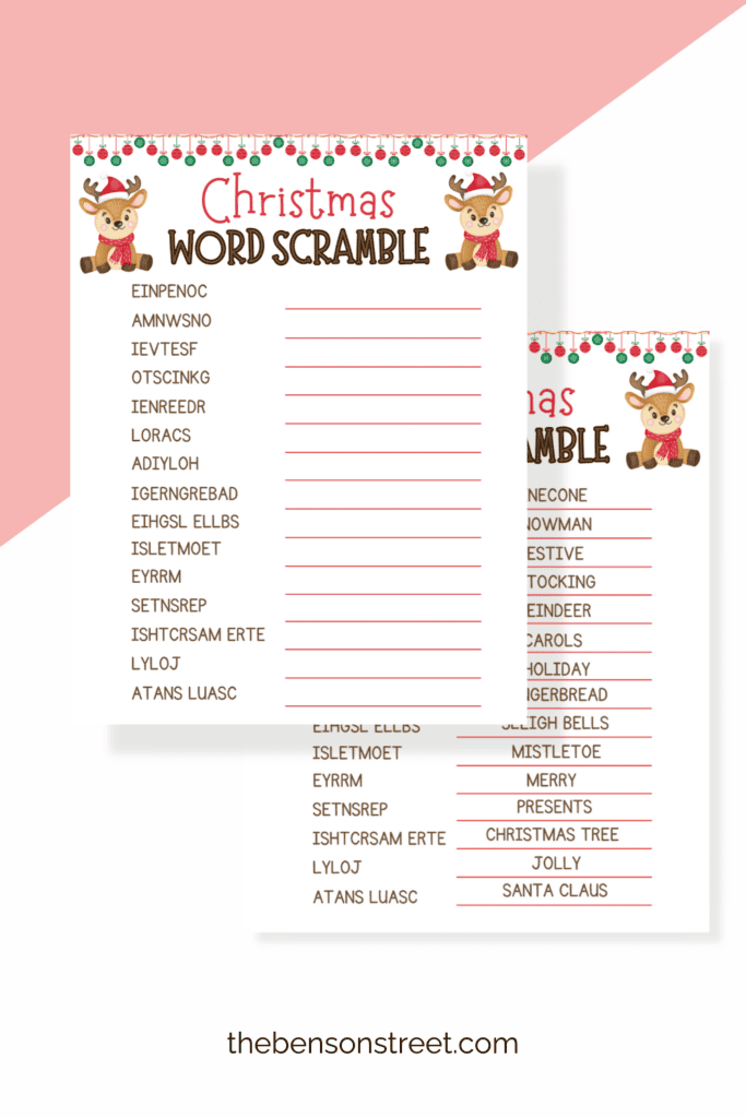 FREEBIE for christmas Unscramble the christmas themed words with this free printable Christmas word scramble for kids
