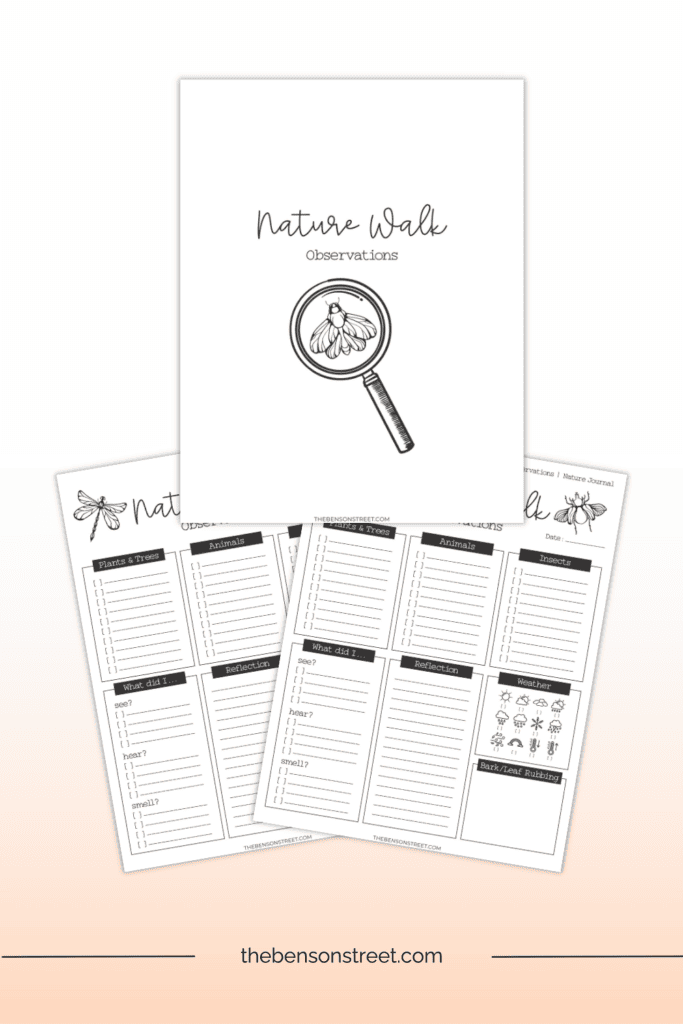 Free Black and White Worksheet to print and fill in while on a nature walk for kids