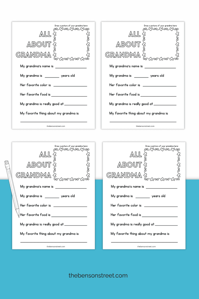 Free Printable What do you know about grandma with this worksheet to fill out about grandma