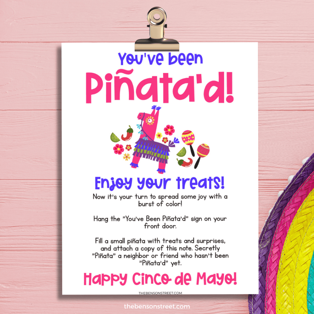 Free Printable You've Been Piñata'd Instructions for a fun Cinco de Mayo Tradition