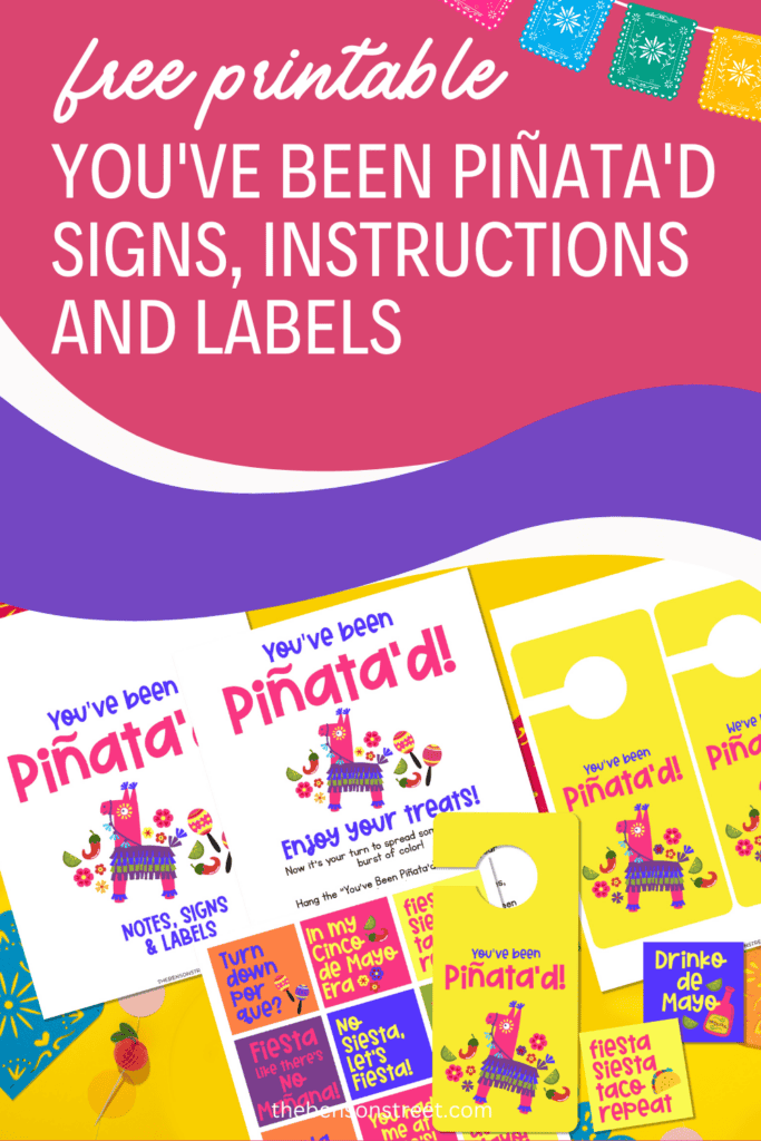 Free Printable You've Been Piñata'd signs, instructions and labels