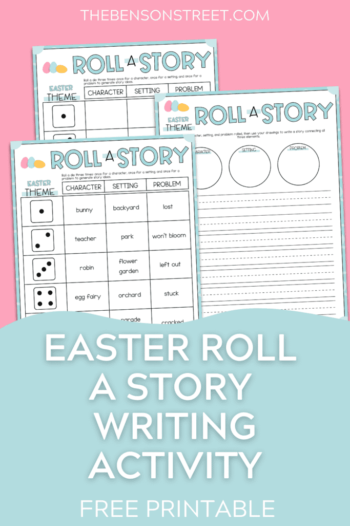 Free printable Easter roll a story writing activity game