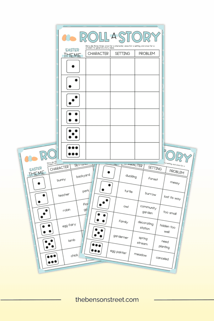 Free printable roll a story with an Easter theme